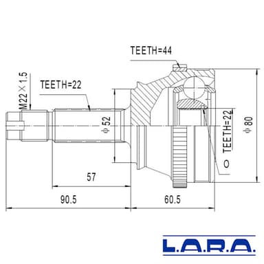 KIT HOMOCINETICA LARA C/ABS #              F.PALIO