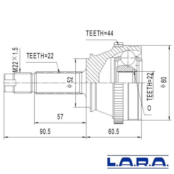 Kit homocinetica lara c/abs # f.palio