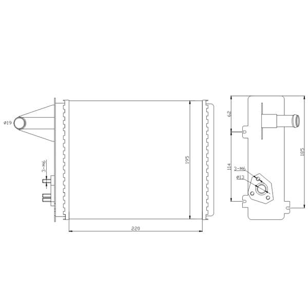 Radiador calefaccion aluminio palio 97/01