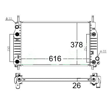 Radiador imp.a/brazado mondeo td c/autom.