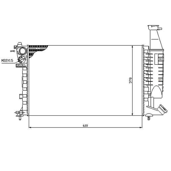 Radiador imp.aluminio partner 1.6