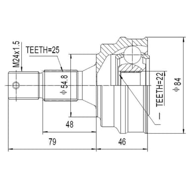 KIT HOMOCINETICA LARA 22 ESTRIAS#              405