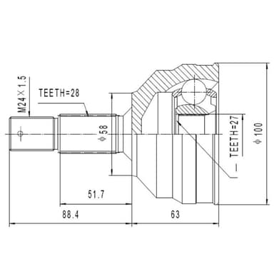 KIT HOMOCINETICA LARA (28EX 27IN)          307 1.9