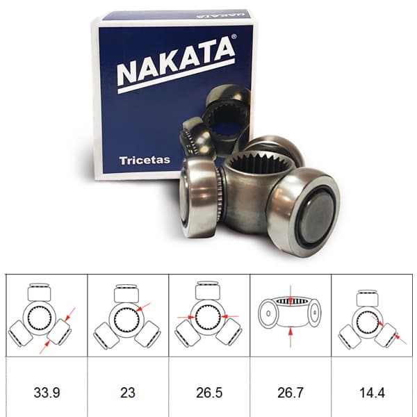 Triceta semieje nakata nt007 306/405/partner 1.8