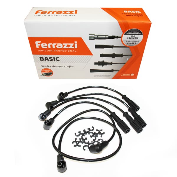 Juego cables bujia pvc ferrazzi r 19 bob/lar 90 c