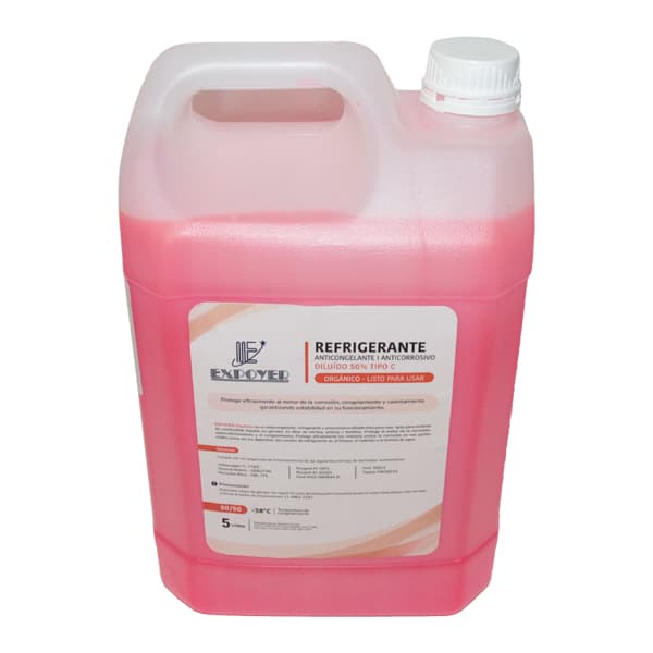 Liquido refrig organico t/orig rojo 5l diluido
