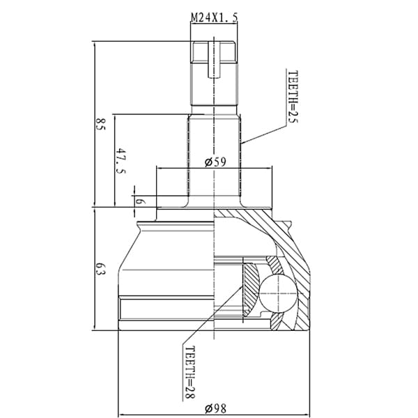 Kit homocinetica alfa romeo/145/146/156/spider