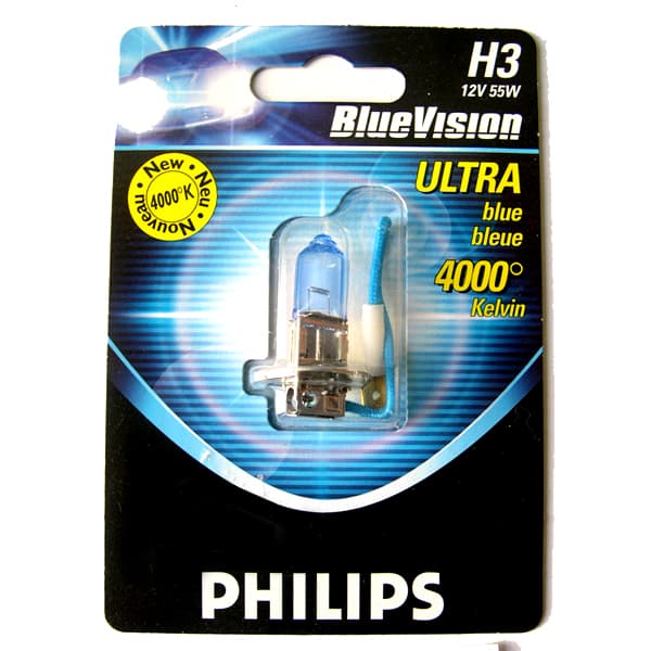 Lampara philips h3 12v 55w b1 blue vision**
