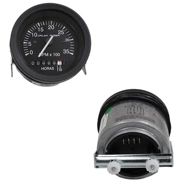 TACOMETRO C/HORIMETRO Ø85MM 12/24V 3500RPM NEGRO