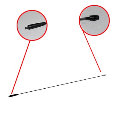 ANTENA TECHO (MASTIL) ACERO INY 70CM NEGRA