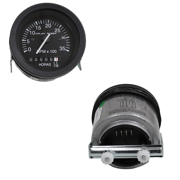 Tacometro c/horimetro ø85mm 12/24v 3500rpm negro